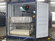 Containerized brine system ice block making plant